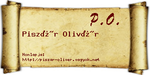 Piszár Olivér névjegykártya